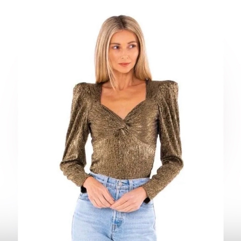 Astr Metallic Gold Blouse